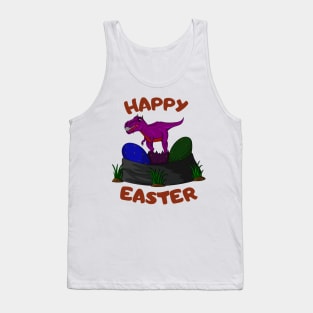 Happy Easter Wished Cute Dinosaur Tank Top